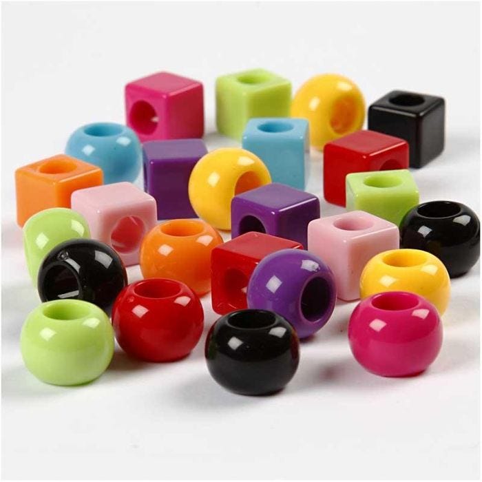 Plastic Kralen, afm 11 mm, gatgrootte 7 mm, diverse kleuren, 75 gr, 150 ml/ 1 doos