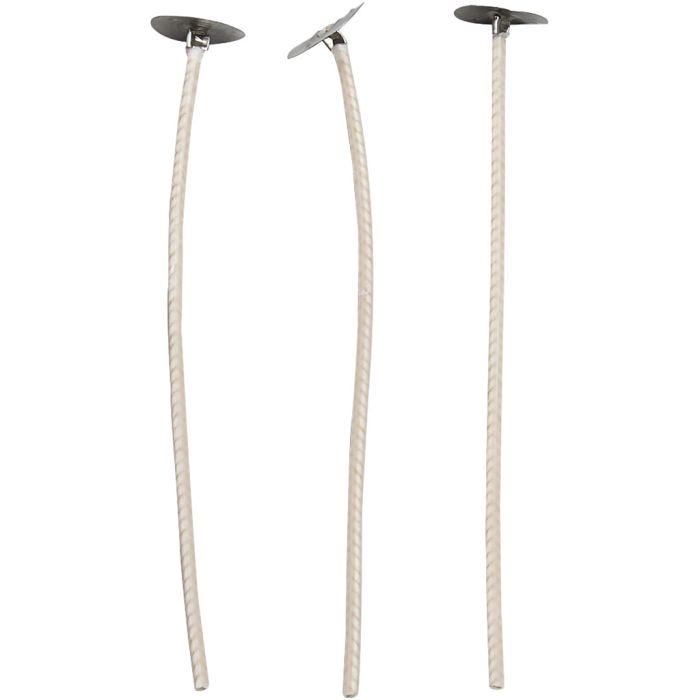 Lonten voor kaarsen in houder

, Geschikt voor houders met een diameter van 20-65 mm, L: 10 cm, dikte 2 mm, 50 stuk/ 1 doos