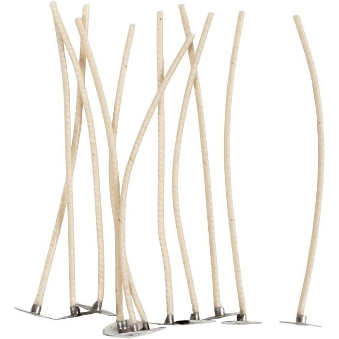 Lonten voor kaarsen in houder

, Geschikt voor houders met een diameter van 20-65 mm, L: 110 mm, dikte 2 mm, 10 stuk/ 1 doos