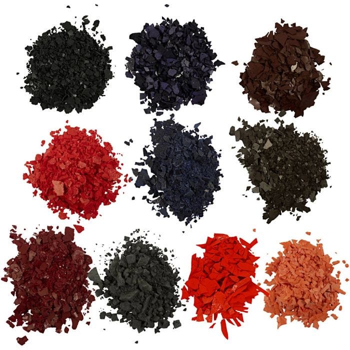 Kaarsenverf, diverse kleuren, 10x10 gr/ 1 doos