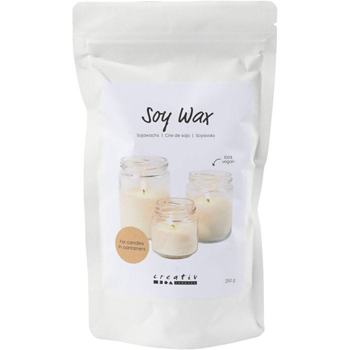 Sojawas, Voor kaarsen in potten, crème, 250 gr/ 1 doos