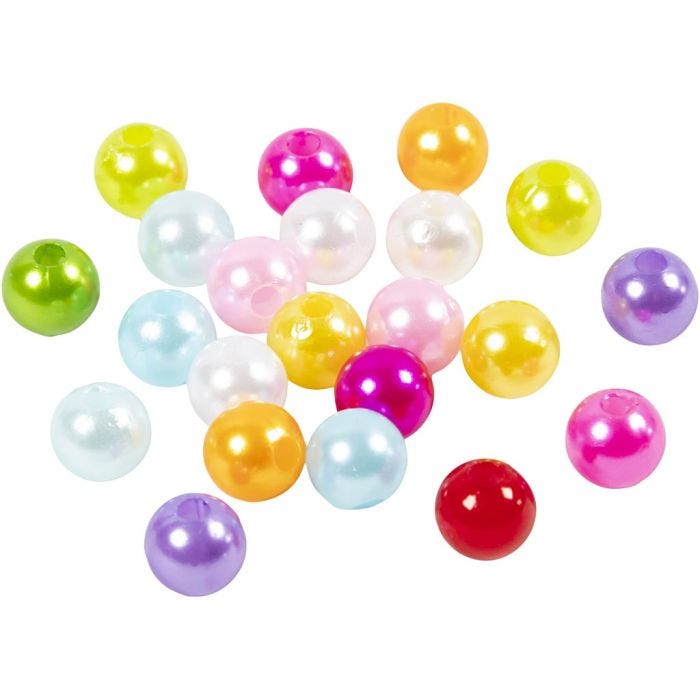 Waskralen, d 8 mm, gatgrootte 1 mm, parelmoer kleuren, 500 gr/ 1 zak