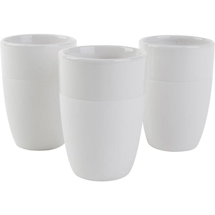 Mok met matte buitenkant, afm 10x7 cm, 12 stuk/ 1 doos