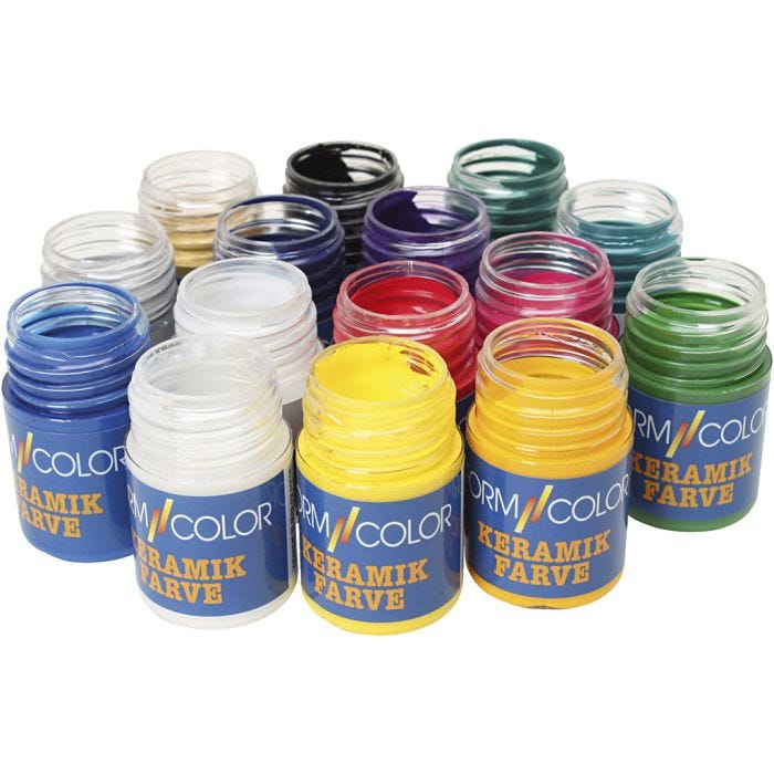 Keramiek- en porseleinverf, diverse kleuren, 15x35 ml/ 1 doos