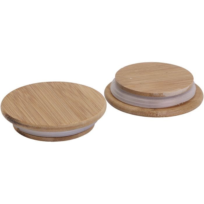 Houten deksel met rubberen afdichting, d 9 cm, 12 stuk/ 1 doos