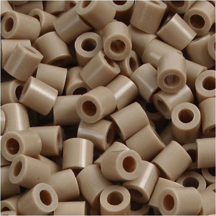 Strijkkralen, 5x5 mm, 2,5 mm, medium, beige (32248), 1100stuk/ 1 doos