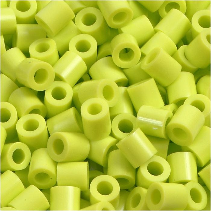 Strijkkralen, 5x5 mm, 2,5 mm, medium, lime green (32241), 6000stuk/ 1 doos