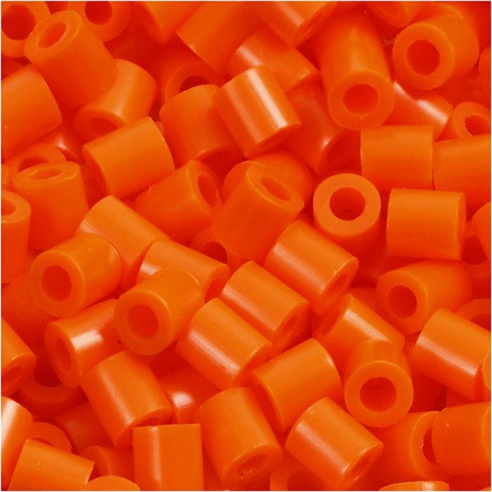 Strijkkralen, 5x5 mm, 2,5 mm, medium, helder oranje (32233), 1100stuk/ 1 doos