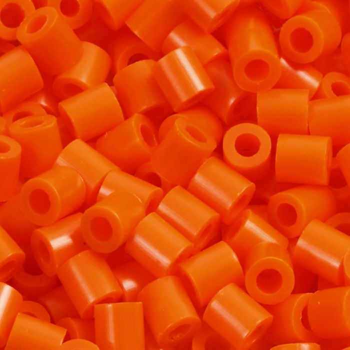 Strijkkralen, afm 5x5 mm, gatgrootte 2,5 mm, medium, helder oranje (32233), 6000 stuk/ 1 doos