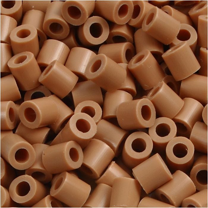 Strijkkralen, afm 5x5 mm, gatgrootte 2,5 mm, medium, lichtbruin (32260), 6000 stuk/ 1 doos