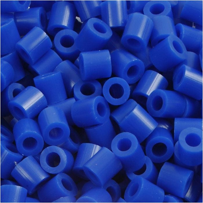 Strijkkralen, afm 5x5 mm, gatgrootte 2,5 mm, medium, donkerblauw (32232), 6000 stuk/ 1 doos