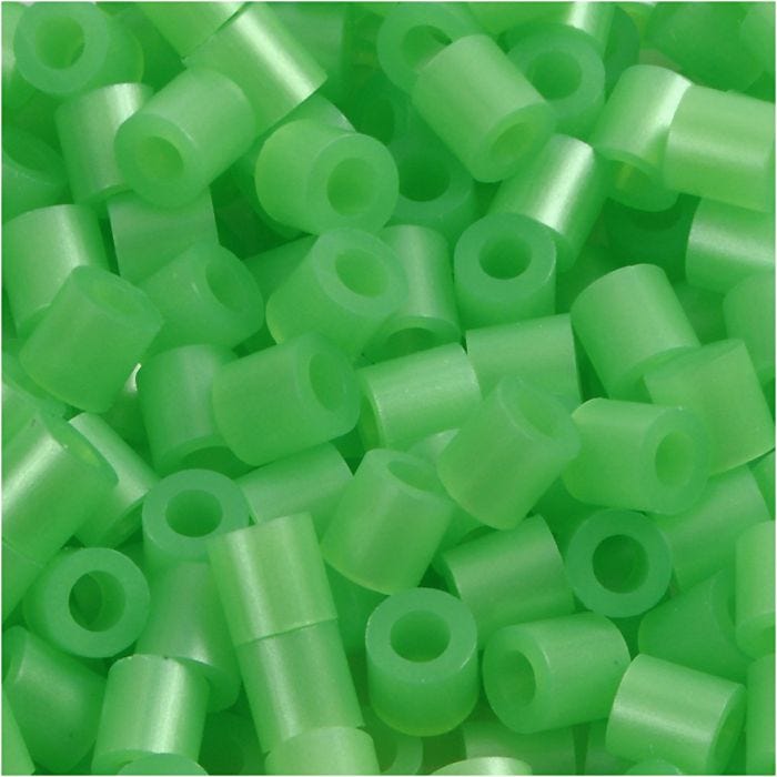 Strijkkralen, 5x5 mm, 2,5 mm, medium, groen parelmoer (32240), 1100stuk/ 1 doos