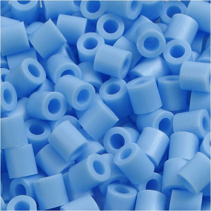 Strijkkralen, 5x5 mm, 2,5 mm, medium, pastel blauw (32224), 1100stuk/ 1 doos