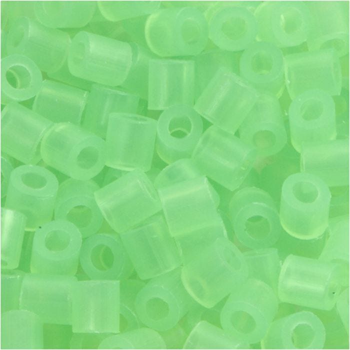 Strijkkralen, afm 5x5 mm, gatgrootte 2,5 mm, medium, neon groen (32237), 6000 stuk/ 1 doos