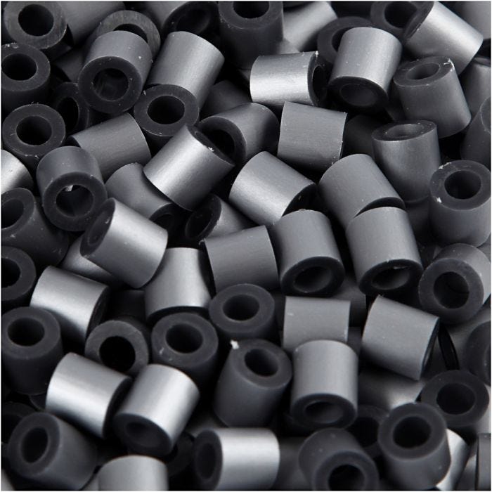 Strijkkralen, 5x5 mm, 2,5 mm, medium, zilver (32262), 1100stuk/ 1 doos