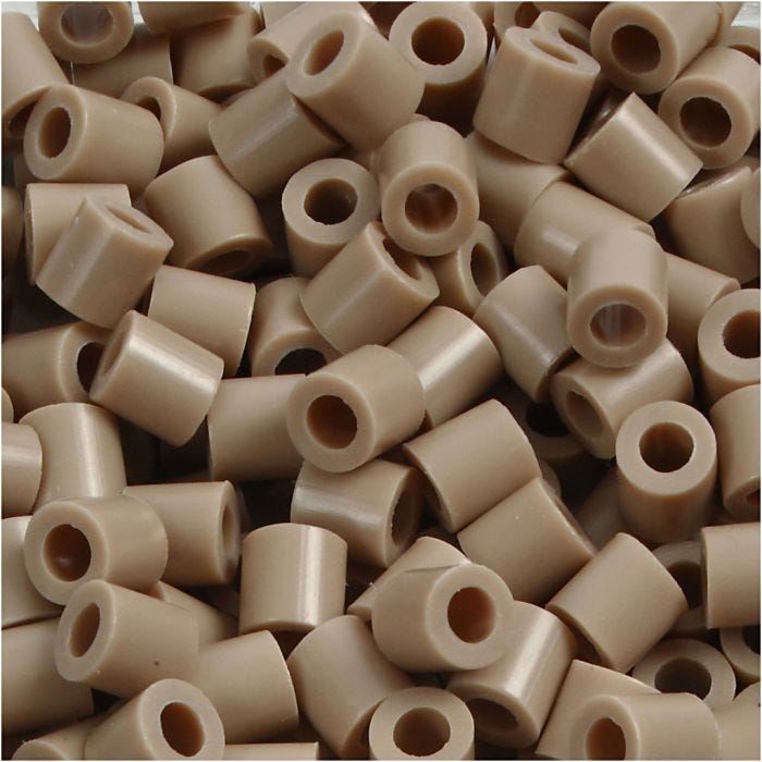 Foto kralen, afm 5x5 mm, gatgrootte 2,5 mm, medium, beige (6), 6000 stuk/ 1 doos