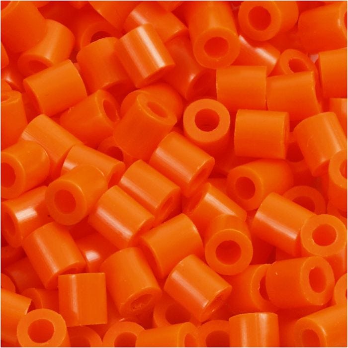 Foto kralen, afm 5x5 mm, gatgrootte 2,5 mm, medium, helder oranje (13), 6000 stuk/ 1 doos
