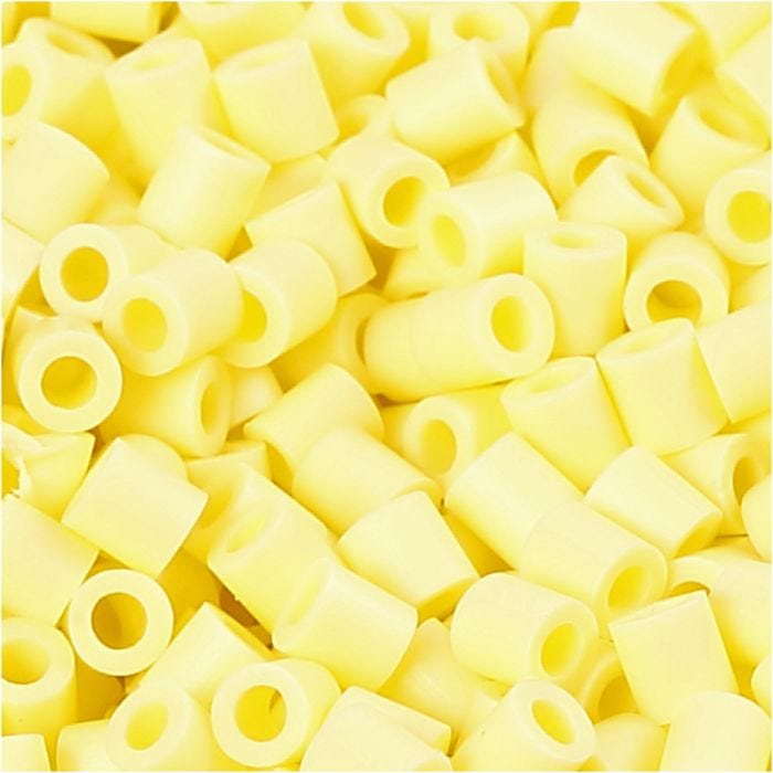 Foto kralen, afm 5x5 mm, gatgrootte 2,5 mm, medium, lichtgeel (21), 1100 stuk/ 1 doos
