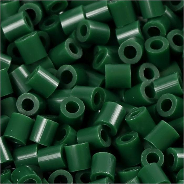 Foto kralen, afm 5x5 mm, gatgrootte 2,5 mm, medium, donkelgroen (9), 1100 stuk/ 1 doos