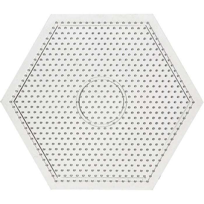 Onderplaat, grote zeskant, 15x15 cm, medium, helder, 1 stuk