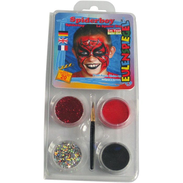 Eulenspiegel Schmink - Motieven set, spiderman, diverse kleuren, 1 set