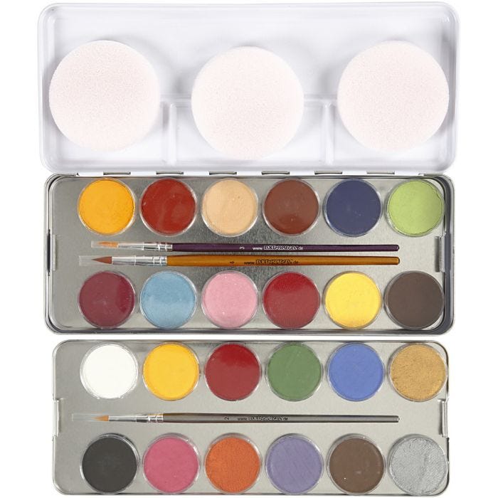 Schmink, diverse kleuren, 24 kleur/ 1 set