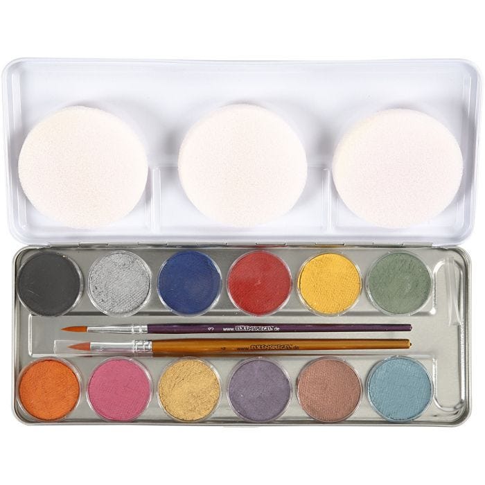 Schmink, wit, 12 kleur/ 1 set