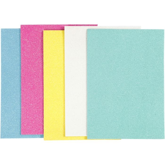 EVA foam vellen, A5, vel 148x210 mm, dikte 2 mm, diverse kleuren, 5vel/ 1 doos