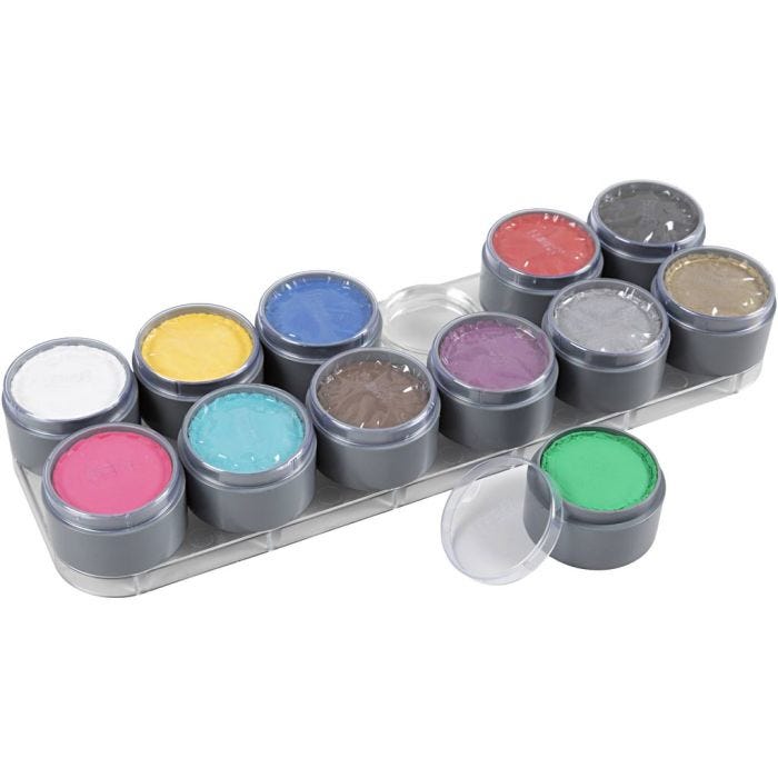 Grimas Schmink - Schminkpalet, diverse kleuren, 12x15ml/ 1 stuk