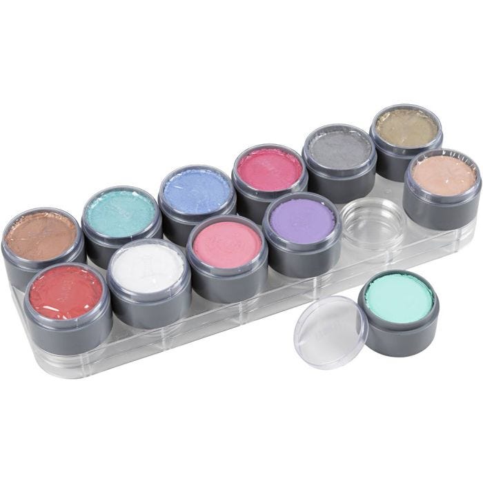Grimas Schmink - Schminkpalet, diverse kleuren, 12x15 ml/ 1 stuk