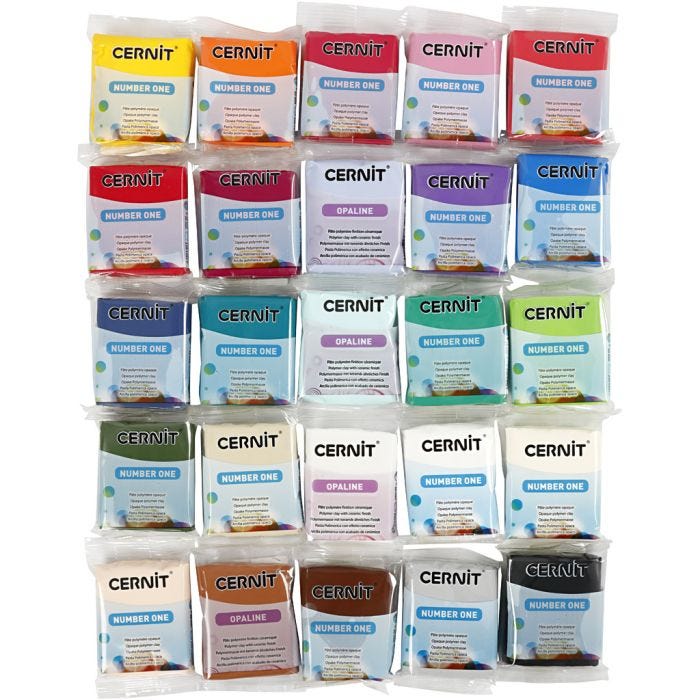 Cernit, Inhoud kan variëren , diverse kleuren, 25x56 gr/ 1 doos
