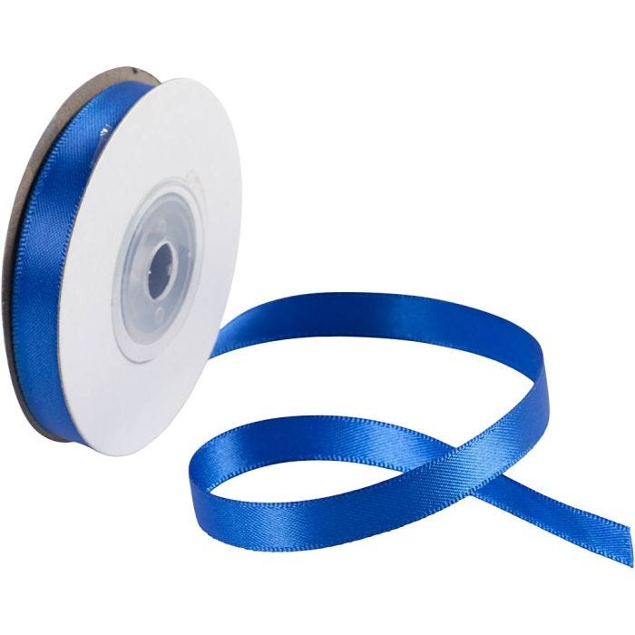 Satijnlint, B: 10 mm, blauw, 10 m/ 1 rol