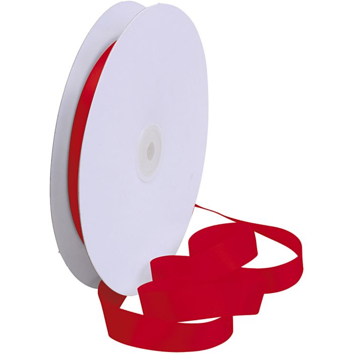 Satijnlint, B: 15 mm, rood, 50 m/ 1 rol