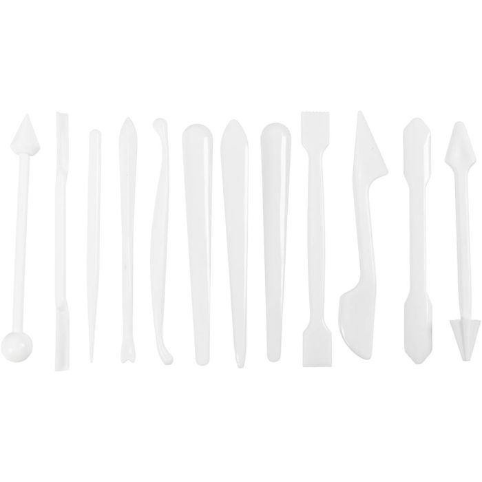 Boetseerstaafjes, afm 12,7-14,3 cm, wit, 12 stuk/ 1 doos