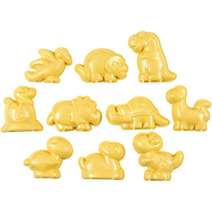Vormpjes, dino's, afm 4,5-6 cm, 10 stuk/ 1 doos
