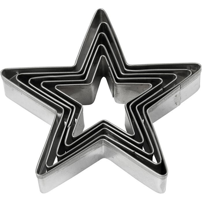 Uitsteekvormen, ster, afm 8 cm, 5 stuk/ 1 doos