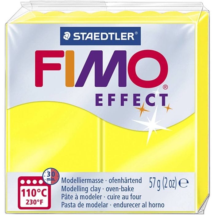 FIMO® Effect, neon geel, 57 gr/ 1 doos