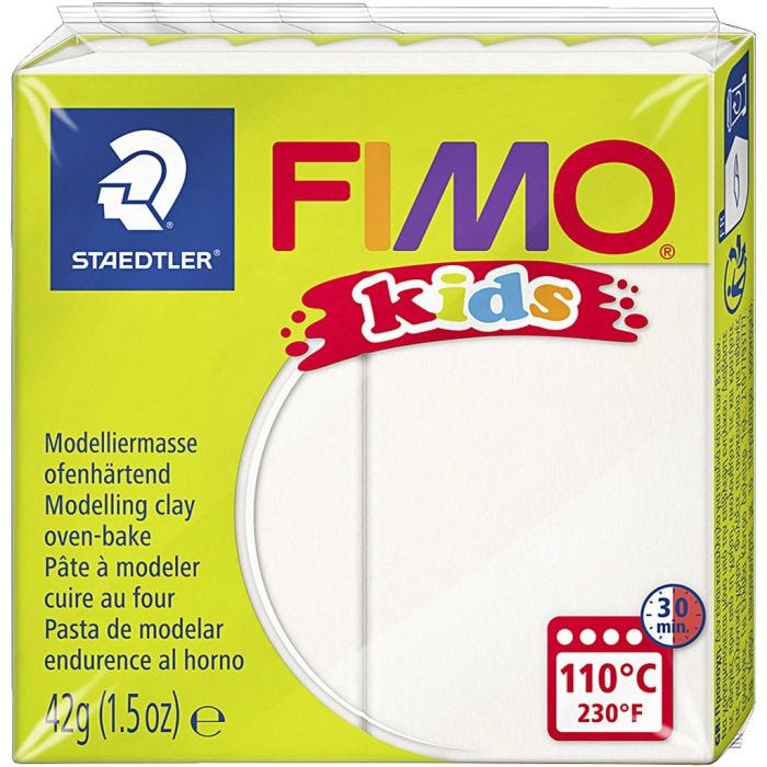 FIMO® Kids Boetseerklei, wit, 42 gr/ 1 doos