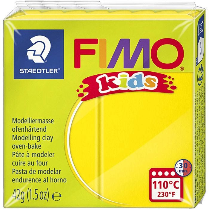 FIMO® Kids Boetseerklei, geel, 42 gr/ 1 doos