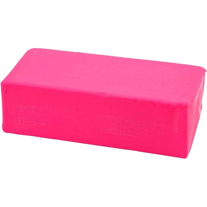 Boetseerklei, afm 13x6x4 cm, neon roze, 500 gr/ 1 doos