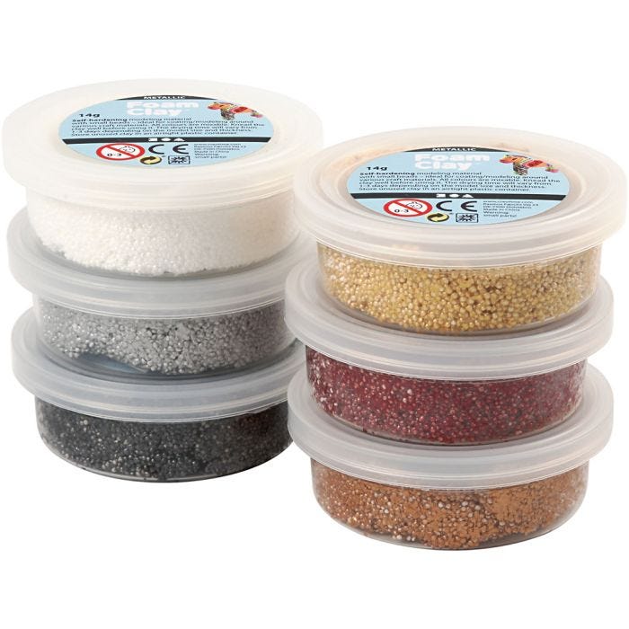 Foam Clay®, metallic, bruin harmonie, 6x14 gr/ 1 doos