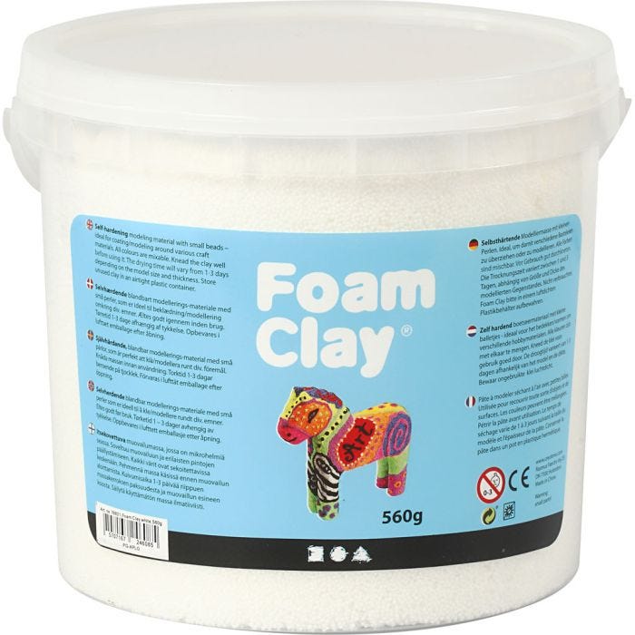 Foam Clay®, wit, 560 gr/ 1 emmer