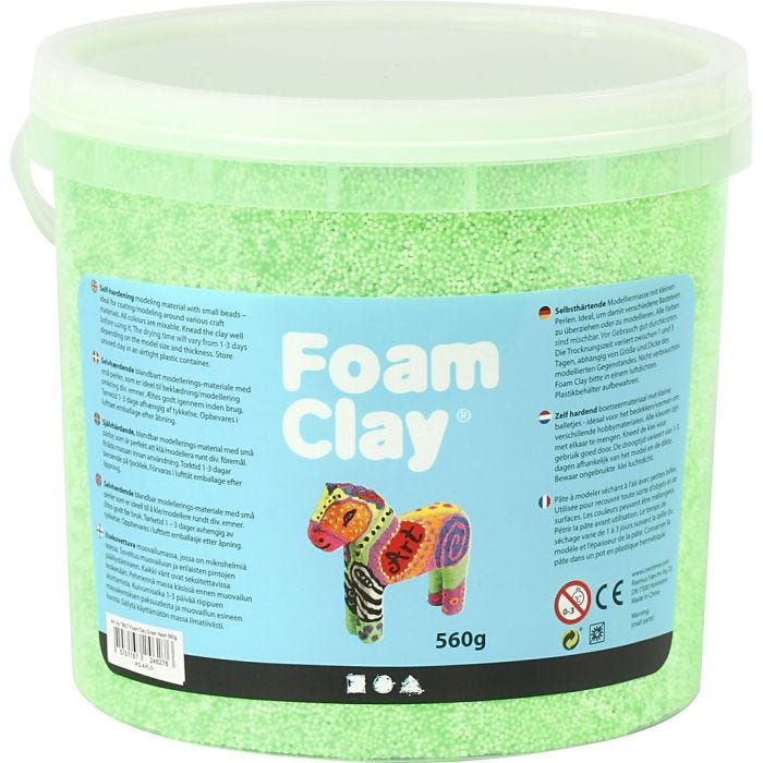 Foam Clay®, neon groen, 560gr/ 1 emmer