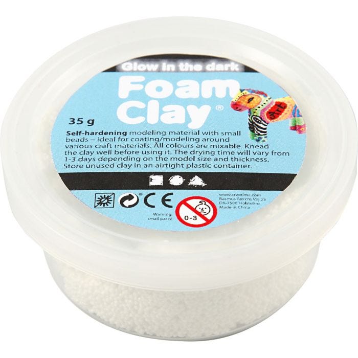 Foam Clay®, glow in the dark, 35 gr/ 1 Doosje