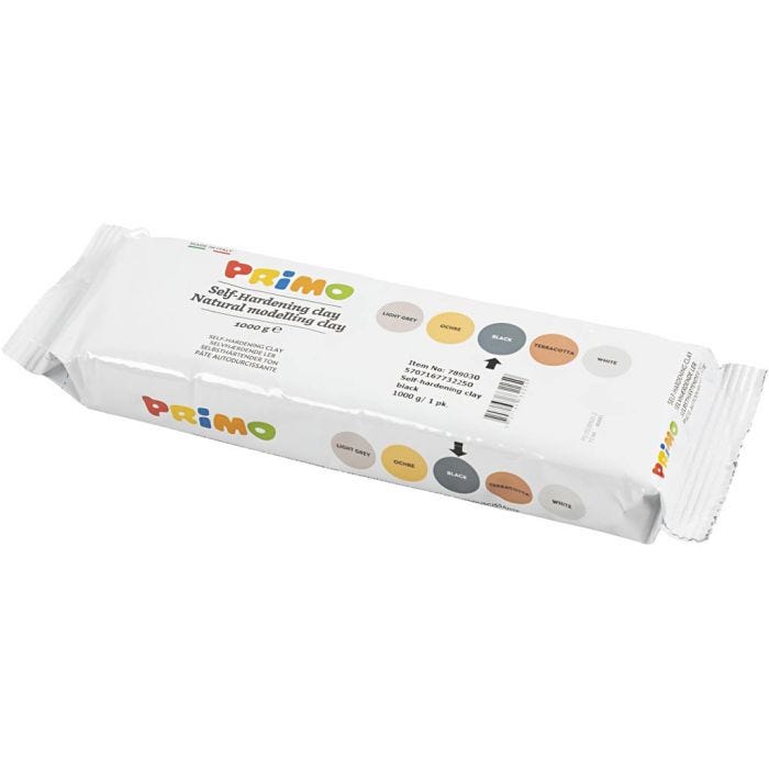 Zelfhardende Klei, zwart, 1000gr/ 1 doos