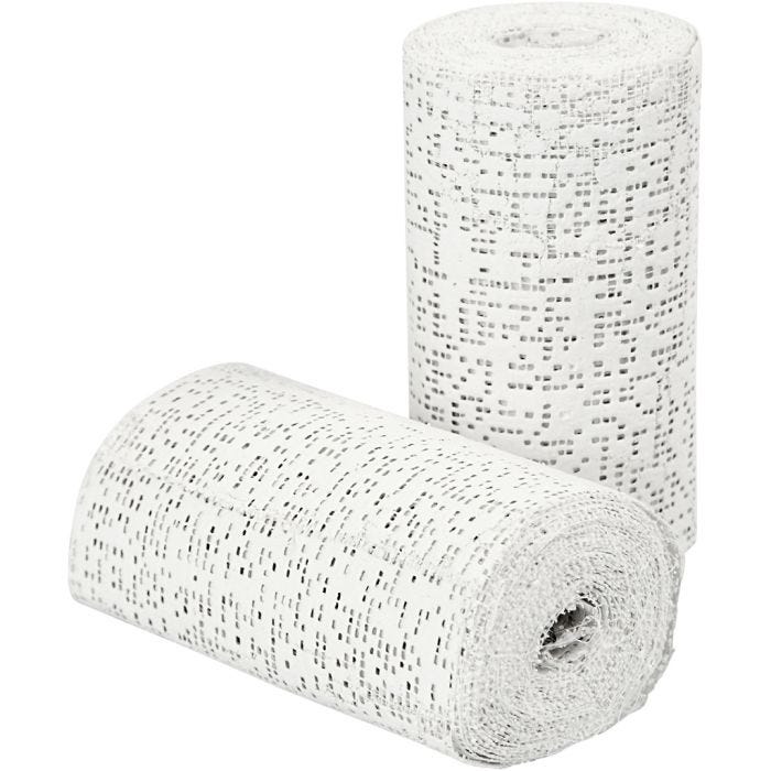 Gipsgaas, 2,7 M, 10 cm, wit, 2rol/ 1 doos