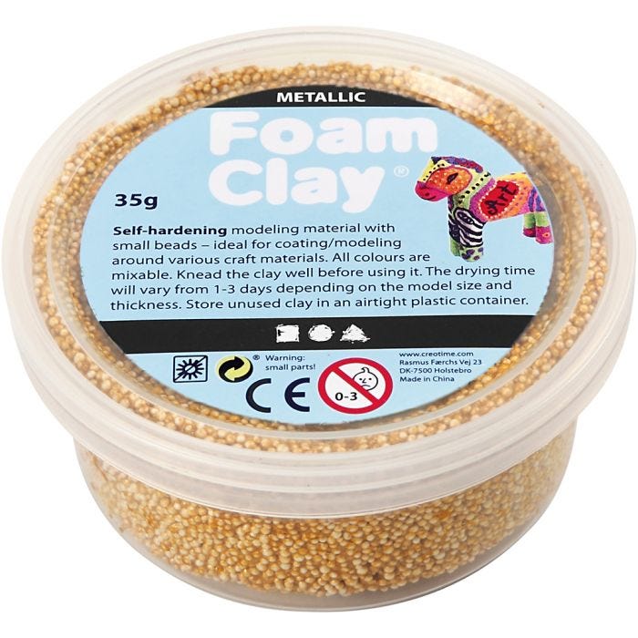 Foam Clay®, metallic, goud, 35 gr/ 1 Doosje