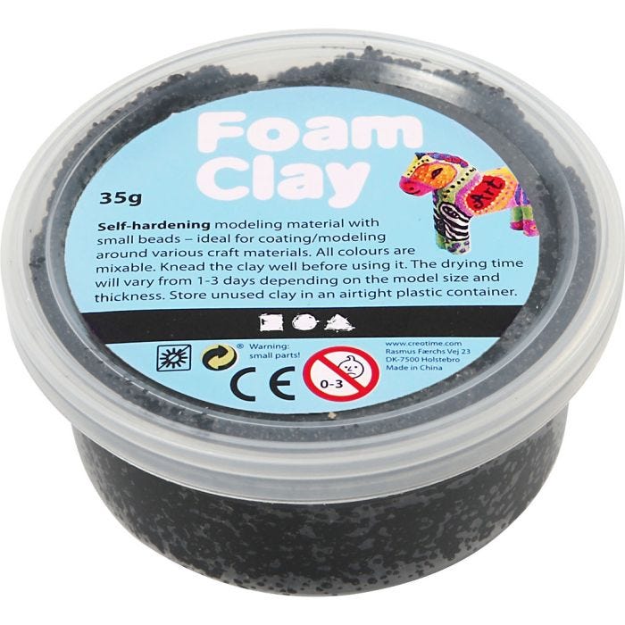 Foam Clay®, zwart, 35 gr/ 1 Doosje