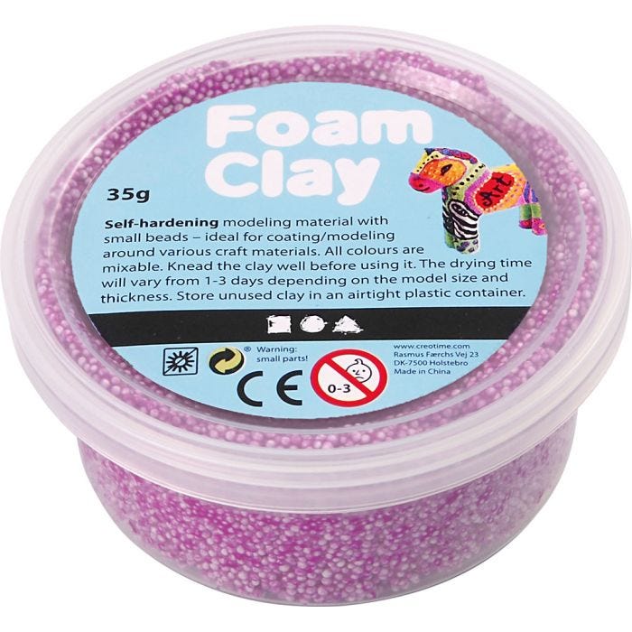 Foam Clay®, neon paars, 35 gr/ 1 Doosje