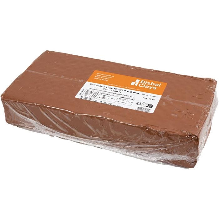 Rode klei met chamotte, 10kg/ 1 doos